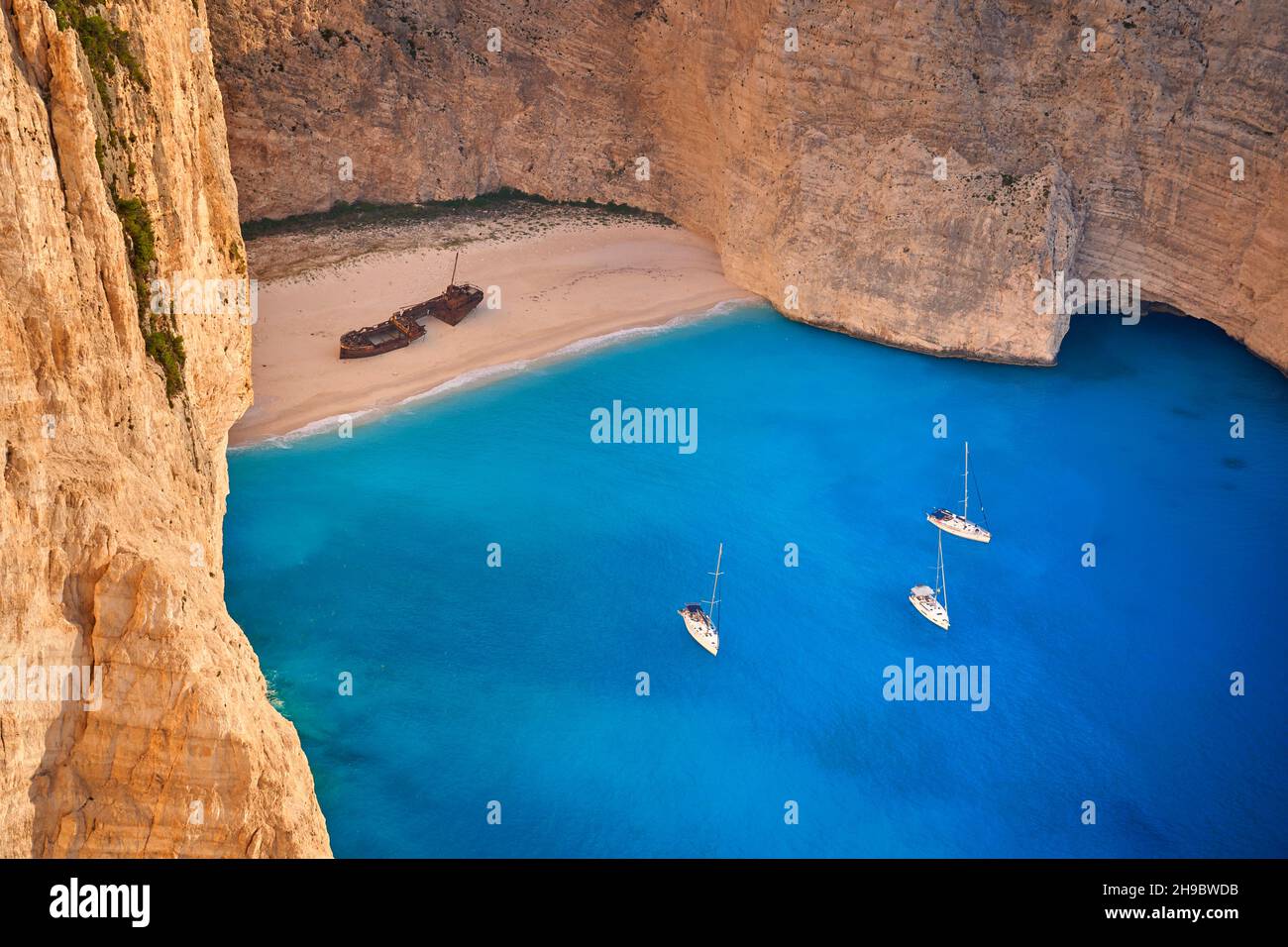 Shipwreck Bay, Navagio Beach, île de Zakynthos, Grèce Banque D'Images