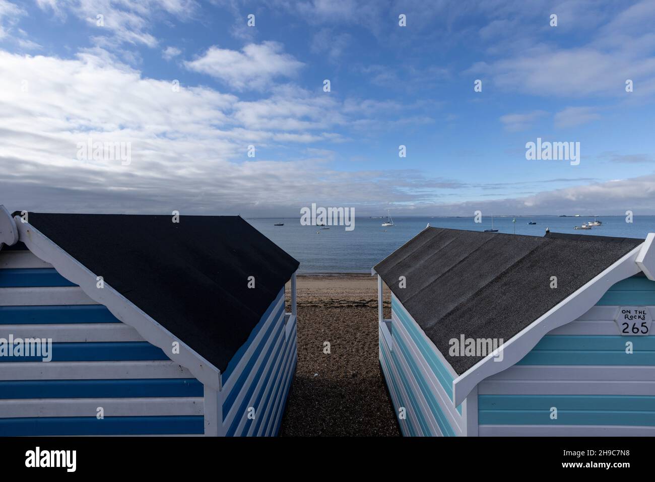 Thorpe Bay, située dans le quartier de Southend-on-Sea, dans l'Essex, en Angleterre, située sur l'estuaire de la Tamise, au Royaume-Uni Banque D'Images