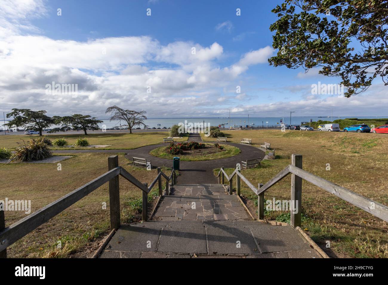 Thorpe Bay, située dans le quartier de Southend-on-Sea, dans l'Essex, en Angleterre, située sur l'estuaire de la Tamise, au Royaume-Uni Banque D'Images