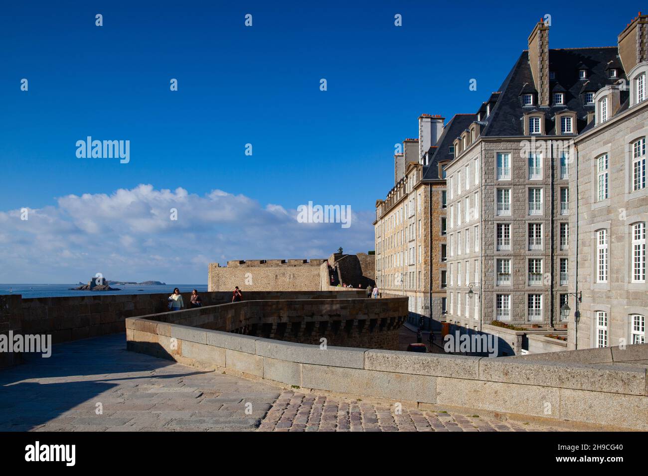 La partie du bastion Saint-Philippe.Le bastion date de 1714, époque de la deuxième croissance de Saint Malo. Banque D'Images