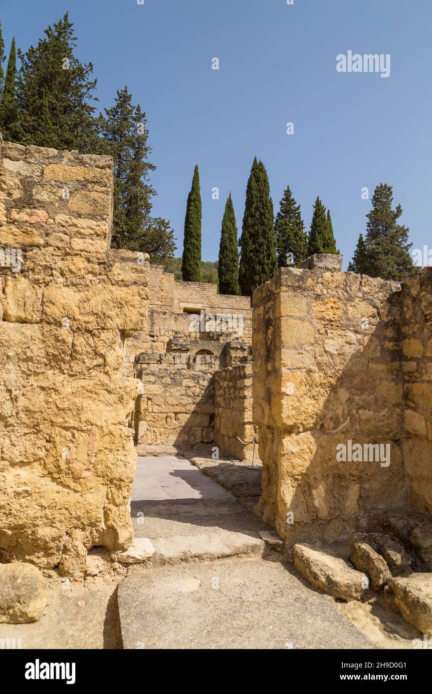 Palais de Medina Azahara, ville arabe fondée en l'an 936 par Abderraman III à environ 8 km de la ville de Cordoue, Andalousie, Espagne Banque D'Images