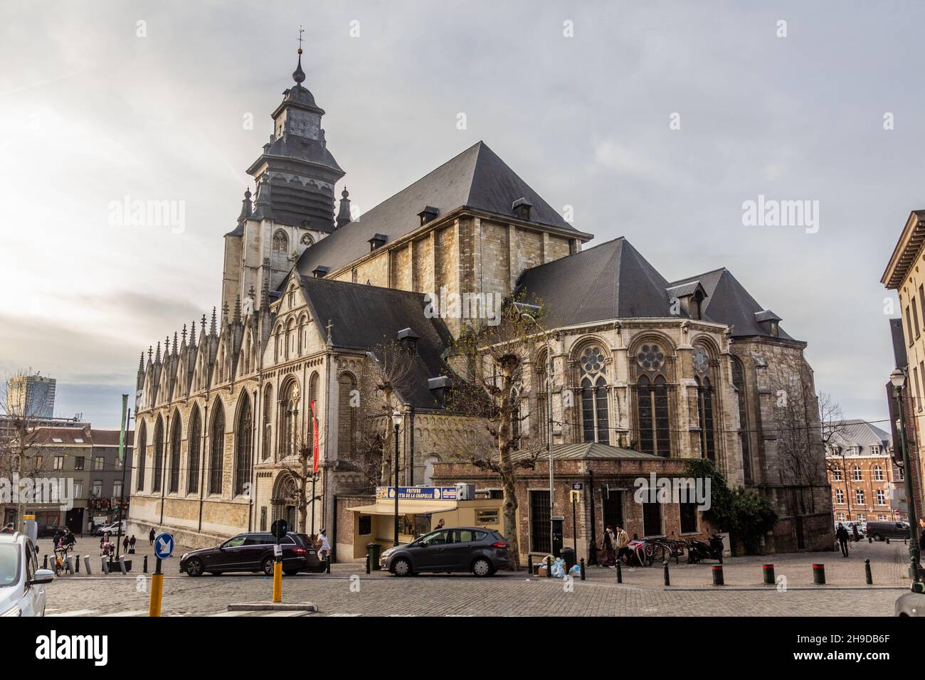 BRUXELLES, BELGIQUE - 18 DÉCEMBRE 2018 : Eglise de la Chapelle (Eglise notre-Dame de la Chapelle) à Bruxelles, capitale de la Belgique Banque D'Images