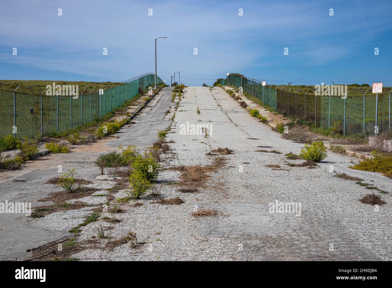 La ville fantôme abandonnée de Surfridge, toutes les maisons ont été démolies par domaine éminent en 1960s pour l'expansion de LAX, qui ne s'est jamais produit.Los Angeles, Banque D'Images