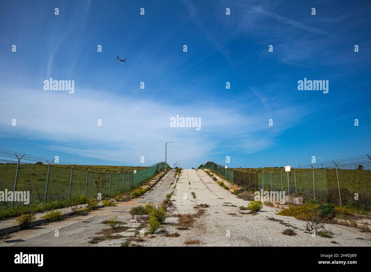 La ville fantôme abandonnée de Surfridge, toutes les maisons ont été démolies par domaine éminent en 1960s pour l'expansion de LAX, qui ne s'est jamais produit.Los Angeles, Banque D'Images
