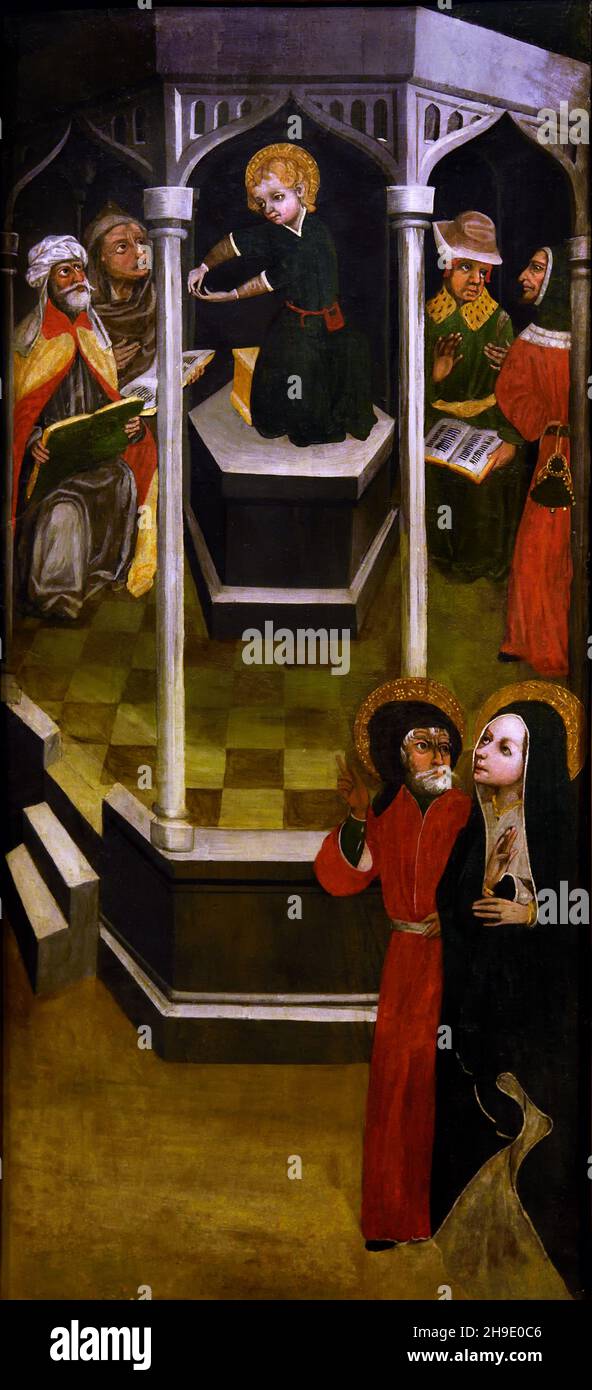 Tavole di polittico con storie dela vita di Cristo 1475 - tables polyptych avec des histoires de la vie du Christ 1475 Franco Piemontes peintre Palazzo Madama, Turin - Turin, Italie, Italien. Banque D'Images