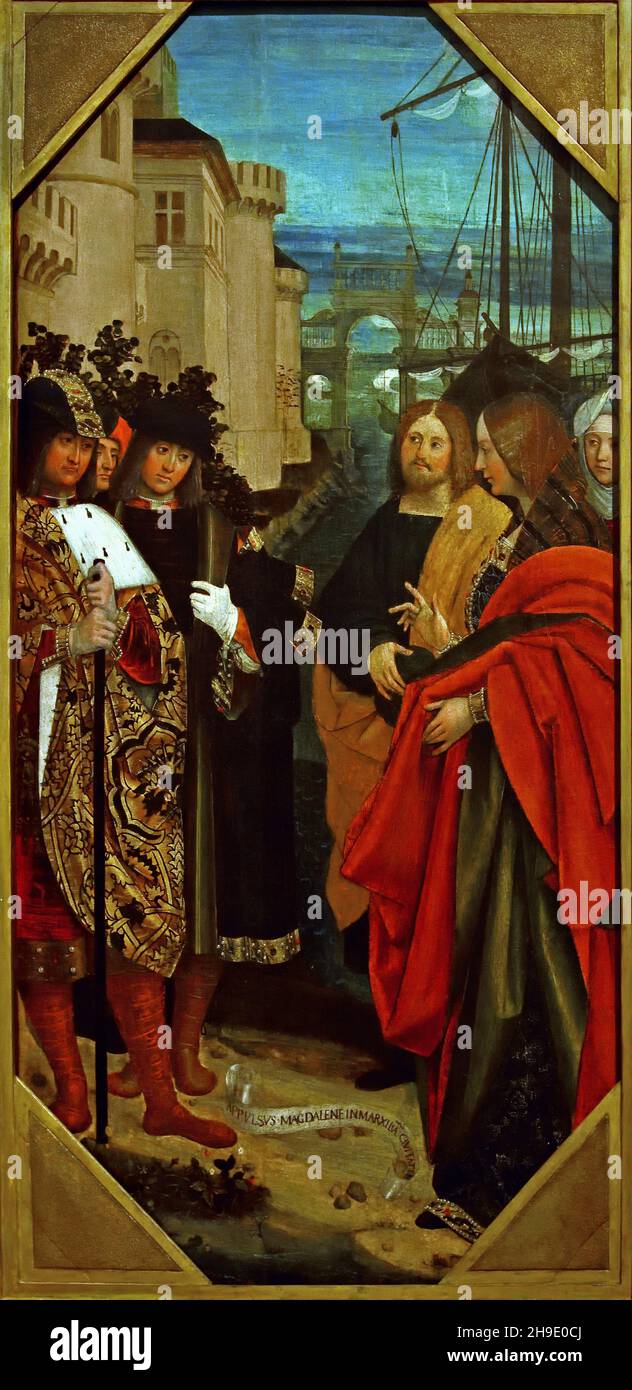 Tavole di polittico con storie dela vita di Cristo 1475 - tables polyptych avec des histoires de la vie du Christ 1475 Franco Piemontes peintre Palazzo Madama, Turin - Turin, Italie, Italien. Banque D'Images