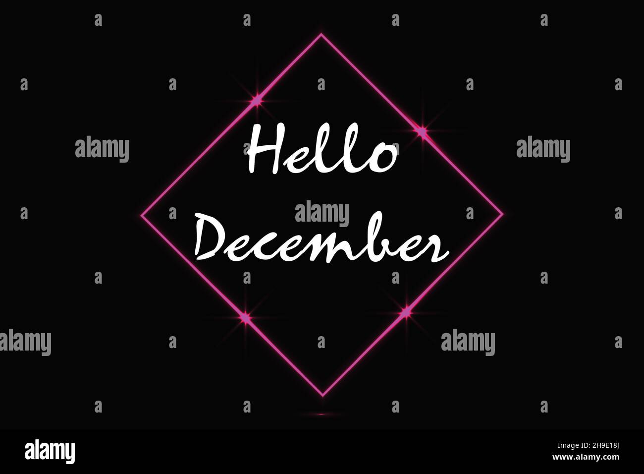 Creative Hello December Vector Design.Design vectoriel moderne pour bannière de bienvenue, affiche, toile de fond et cartes de vœux. Illustration de Vecteur
