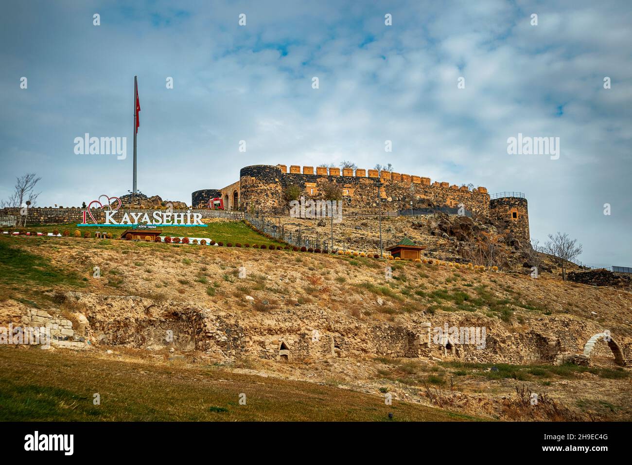 Château de Nevsehir (nevsehir,Turquie) Rockcity (Kayasehir) ville souterraine - Nevsehir, Turquie Banque D'Images