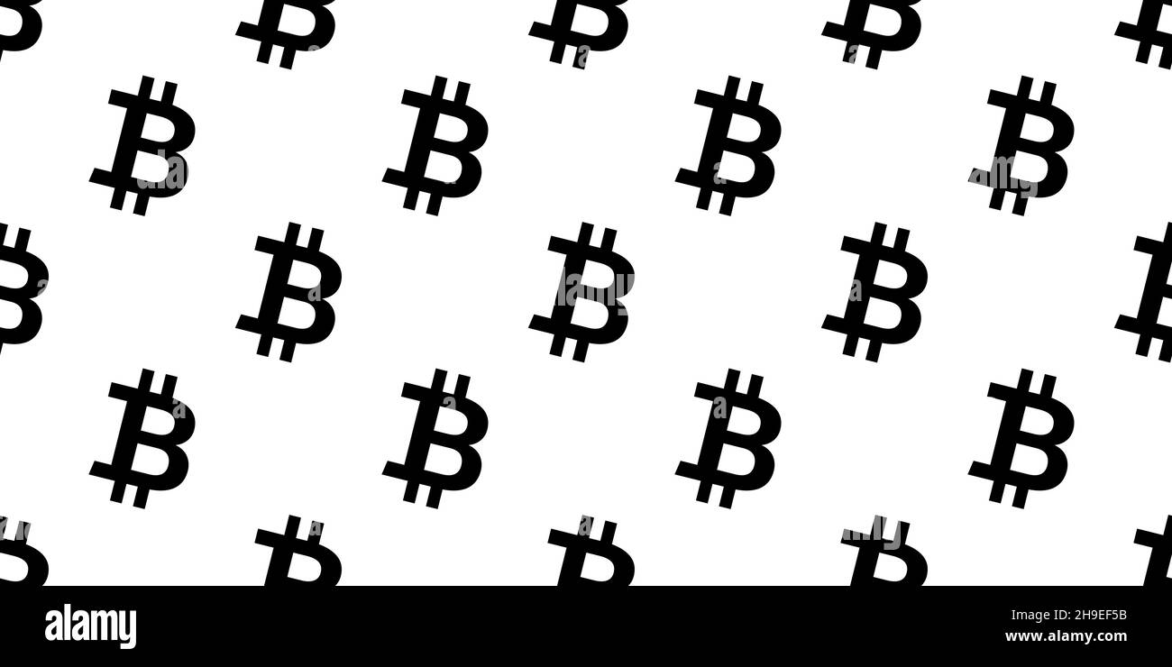 Motif d'icône Bitcoin sans couture, se répète verticalement et horizontalement Illustration de Vecteur