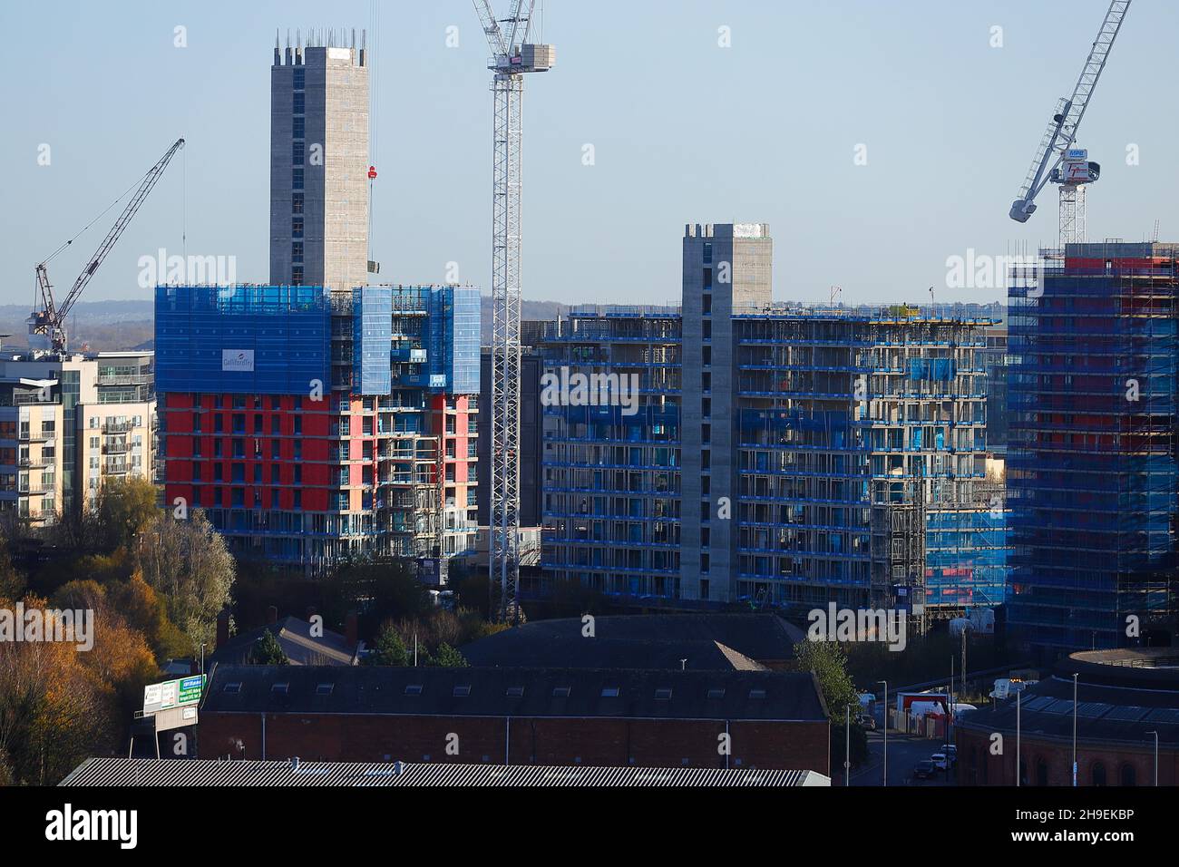 Les appartements Junction sont en construction à Leeds, West Yorkshire Banque D'Images