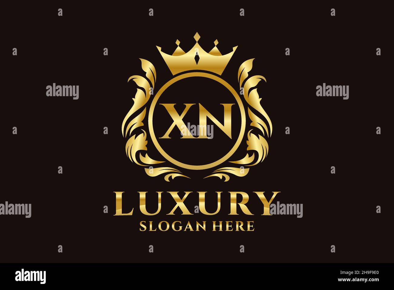 MODÈLE XN Letter Royal Luxury logo en illustration vectorielle pour les projets de marque de luxe et autres illustrations vectorielles. Illustration de Vecteur