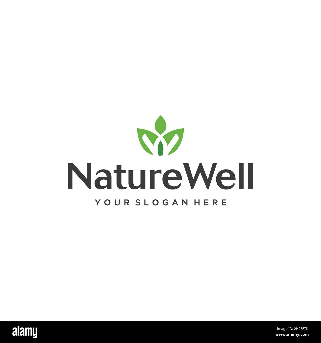 Design minimaliste du logo « feuilles » de NatureWell Illustration de Vecteur