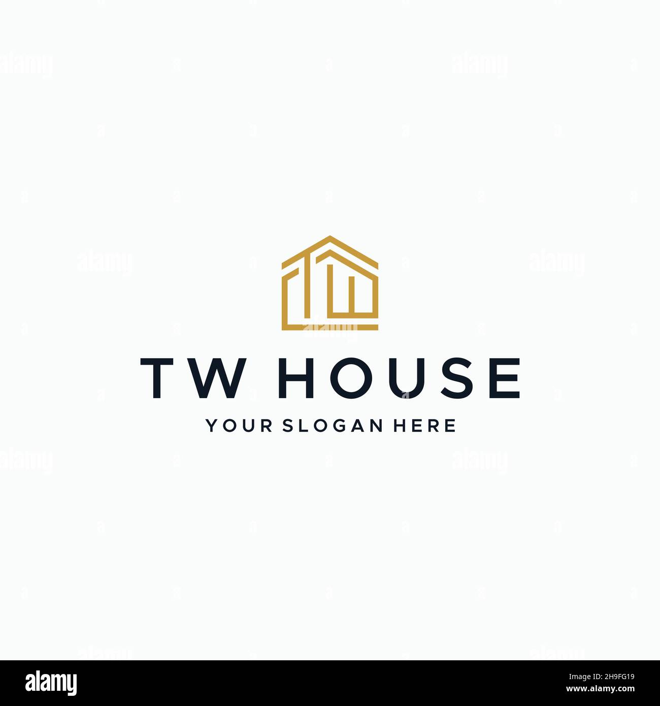 Design minimaliste TW MAISON bâtiment appartement logo Illustration de Vecteur