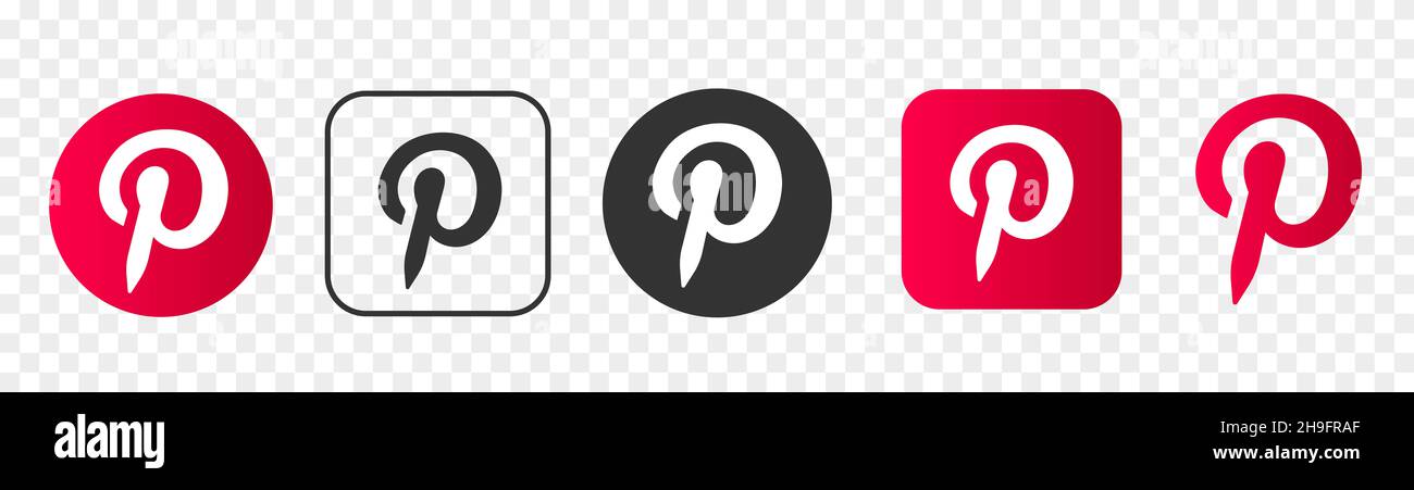 Logo Pinterest isolé sur fond transparent Banque D'Images