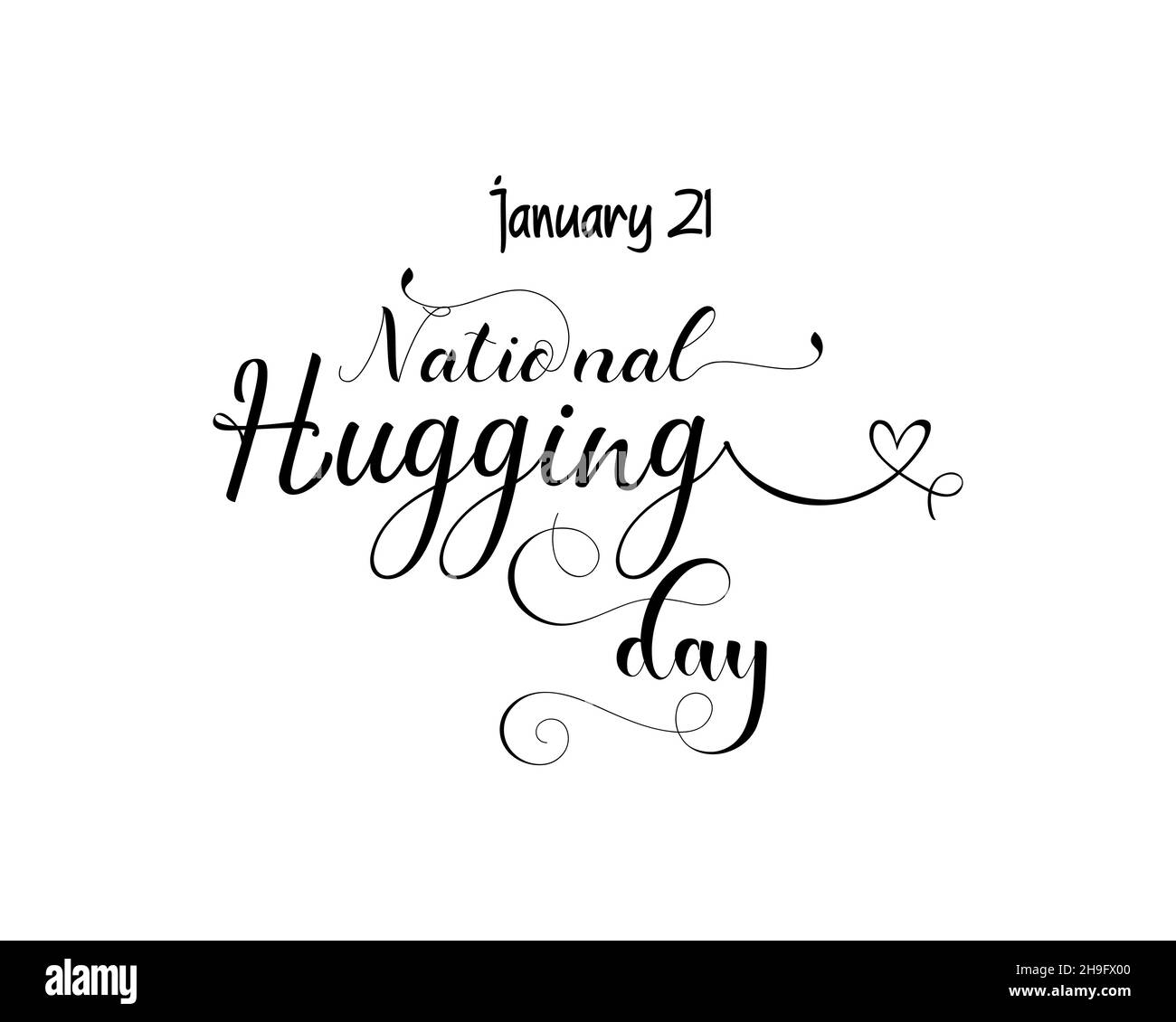 Janvier 21 - Calligraphie style lettrage à la main pour la Journée nationale de l'embrasage. Dessin d'illustration vectorielle pour la bannière, l'affiche, la chemise, la carte. Illustration de Vecteur
