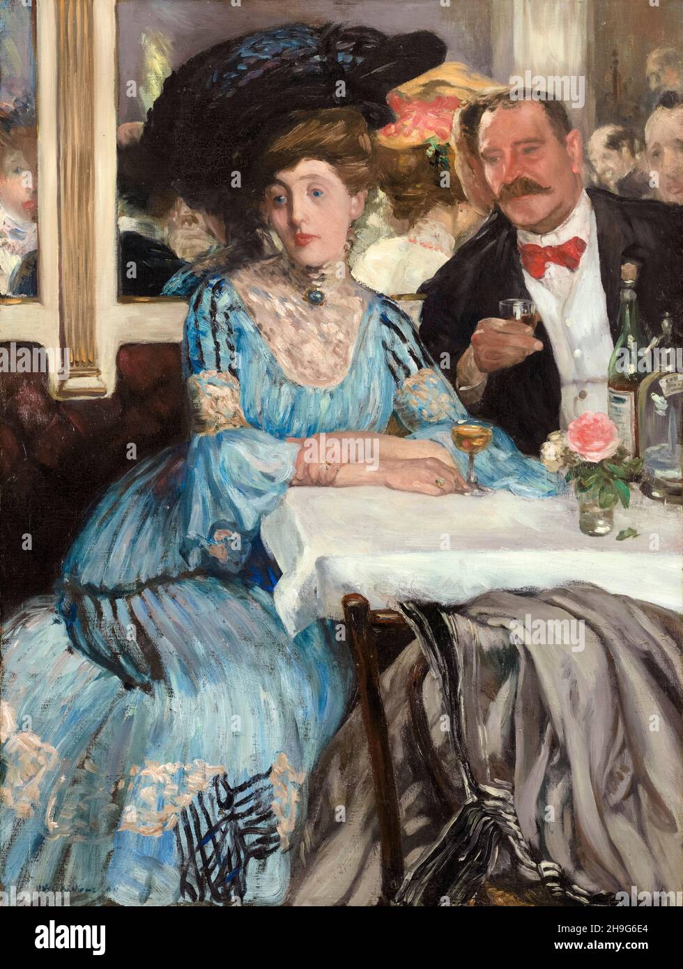 William Glackens, peinture, à Mouquin’s, 1905 Banque D'Images