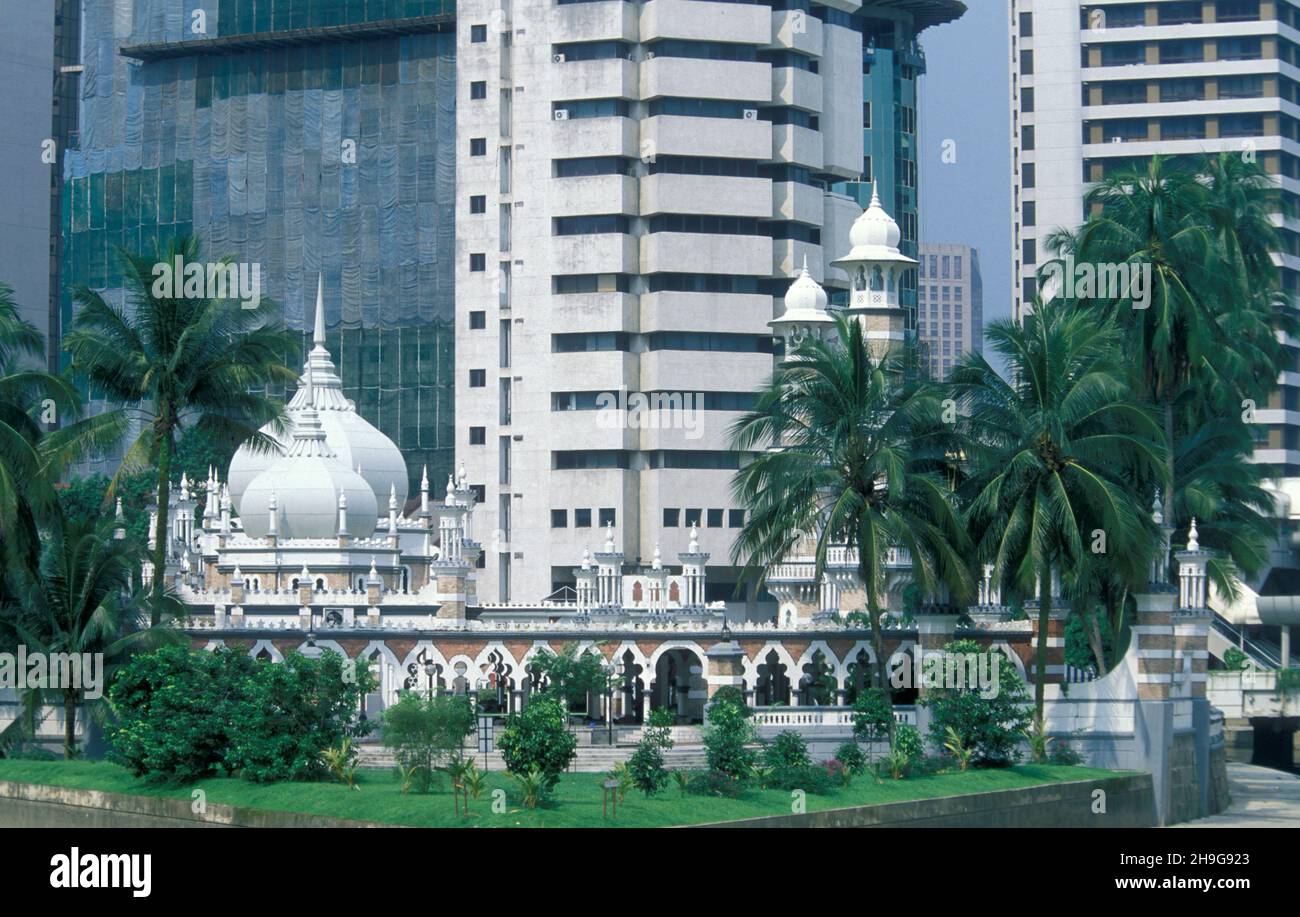 La mosquée de Masjid Jamek dans la ville de Kuala Lumpur en Malaisie.Malaisie, Kuala Lumpur, août 1997 Banque D'Images