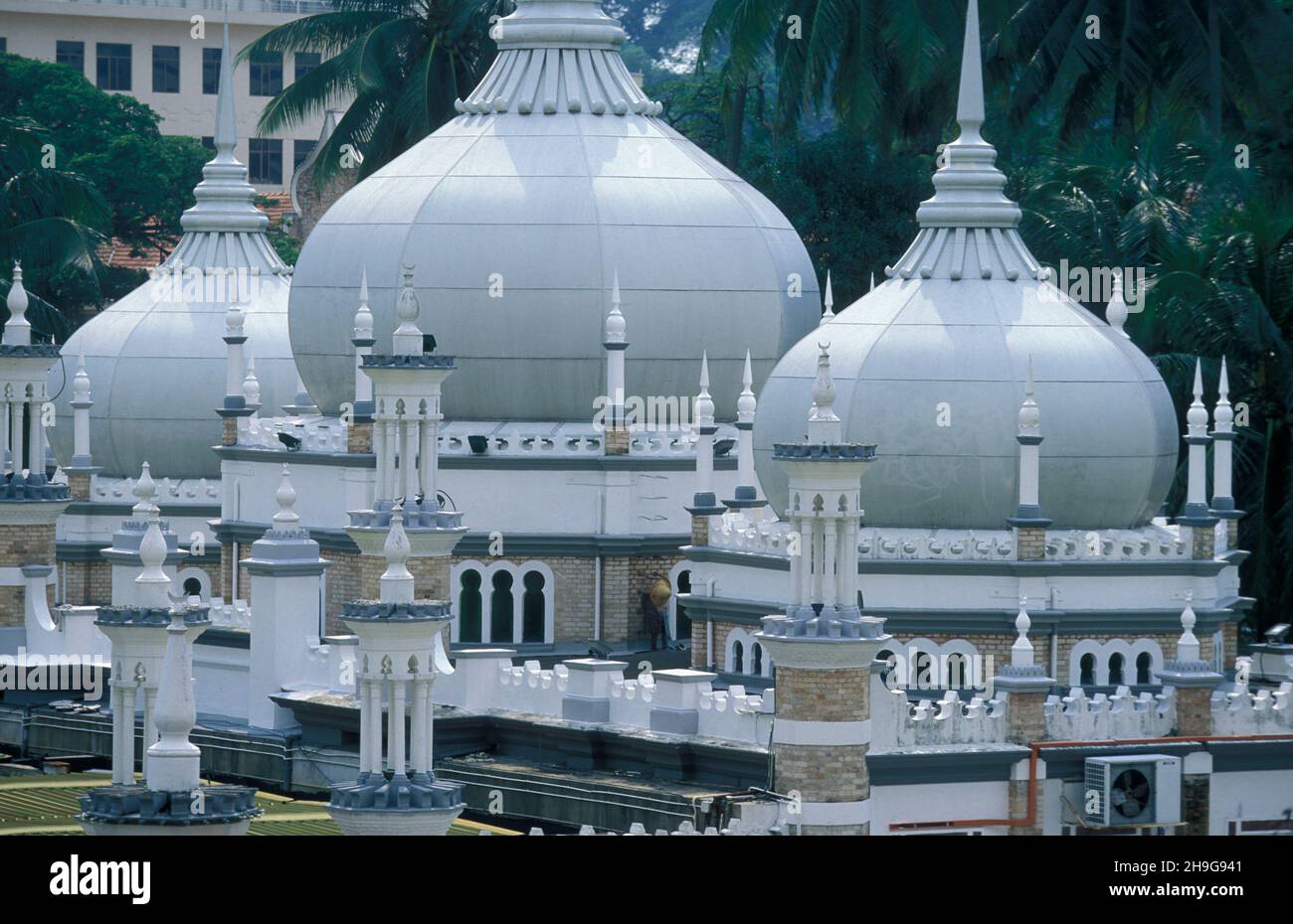 La mosquée de Masjid Jamek dans la ville de Kuala Lumpur en Malaisie.Malaisie, Kuala Lumpur, août 1997 Banque D'Images