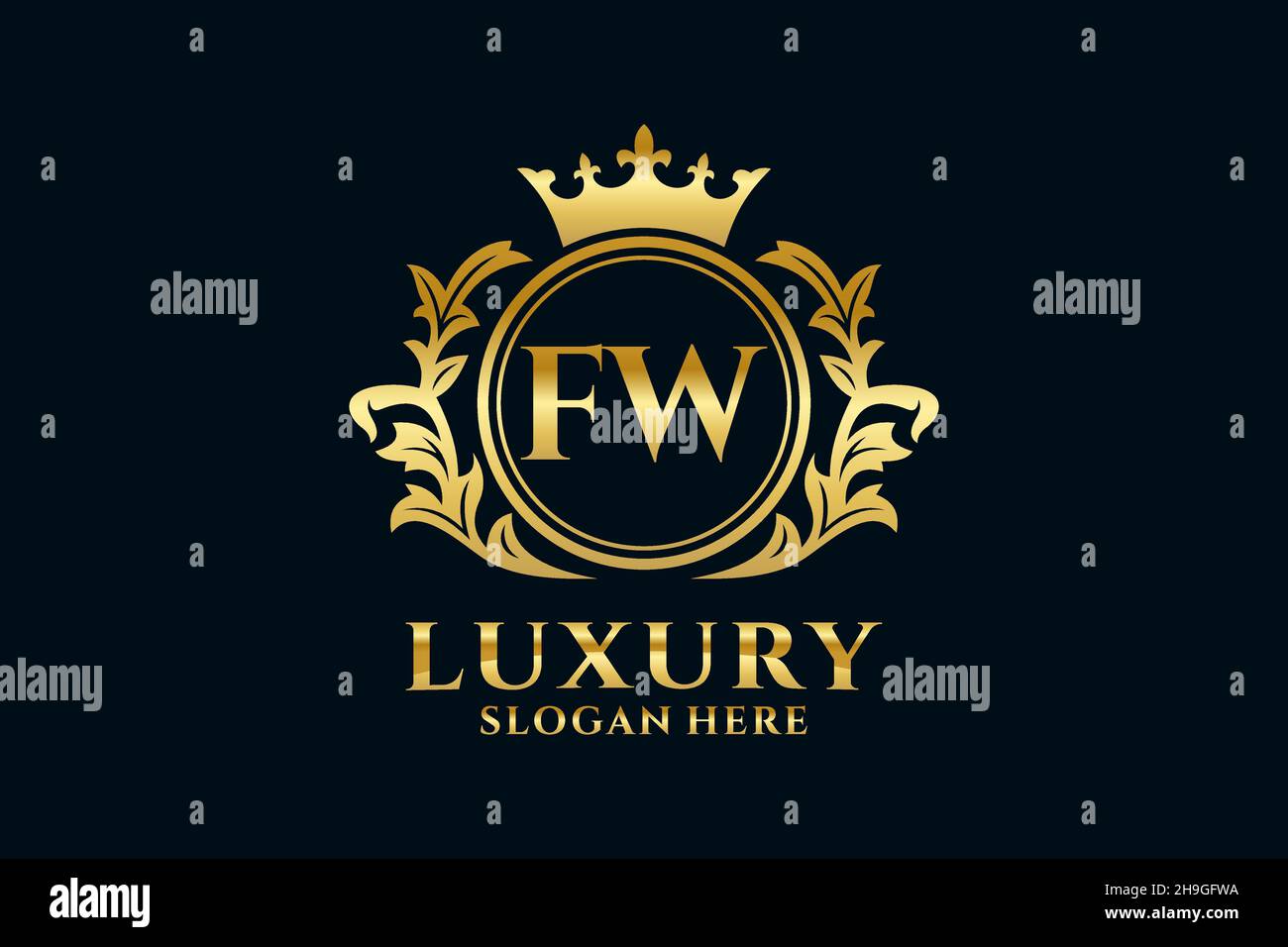 FW Letter Royal Luxury logo modèle en illustration vectorielle pour les projets de marque de luxe et autres illustrations vectorielles. Illustration de Vecteur