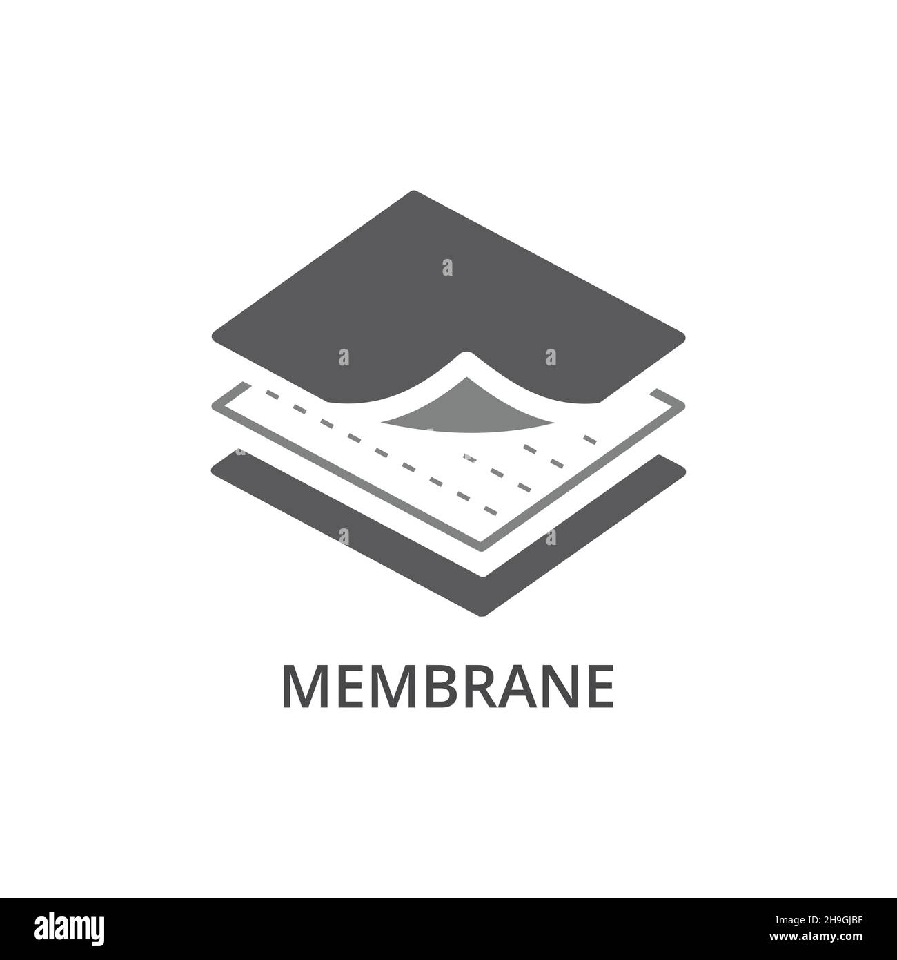 Le tissu de membrane est doté d'une icône vectorielle.Les tissus sportswear sont marqués d'un symbole. Illustration de Vecteur