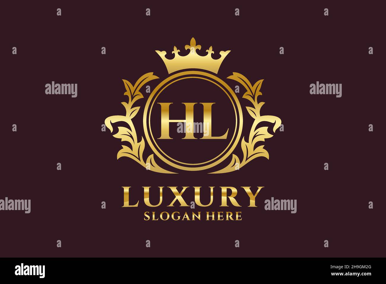 Modèle HL Letter Royal Luxury logo en illustration vectorielle pour les projets de marque de luxe et autres illustrations vectorielles. Illustration de Vecteur