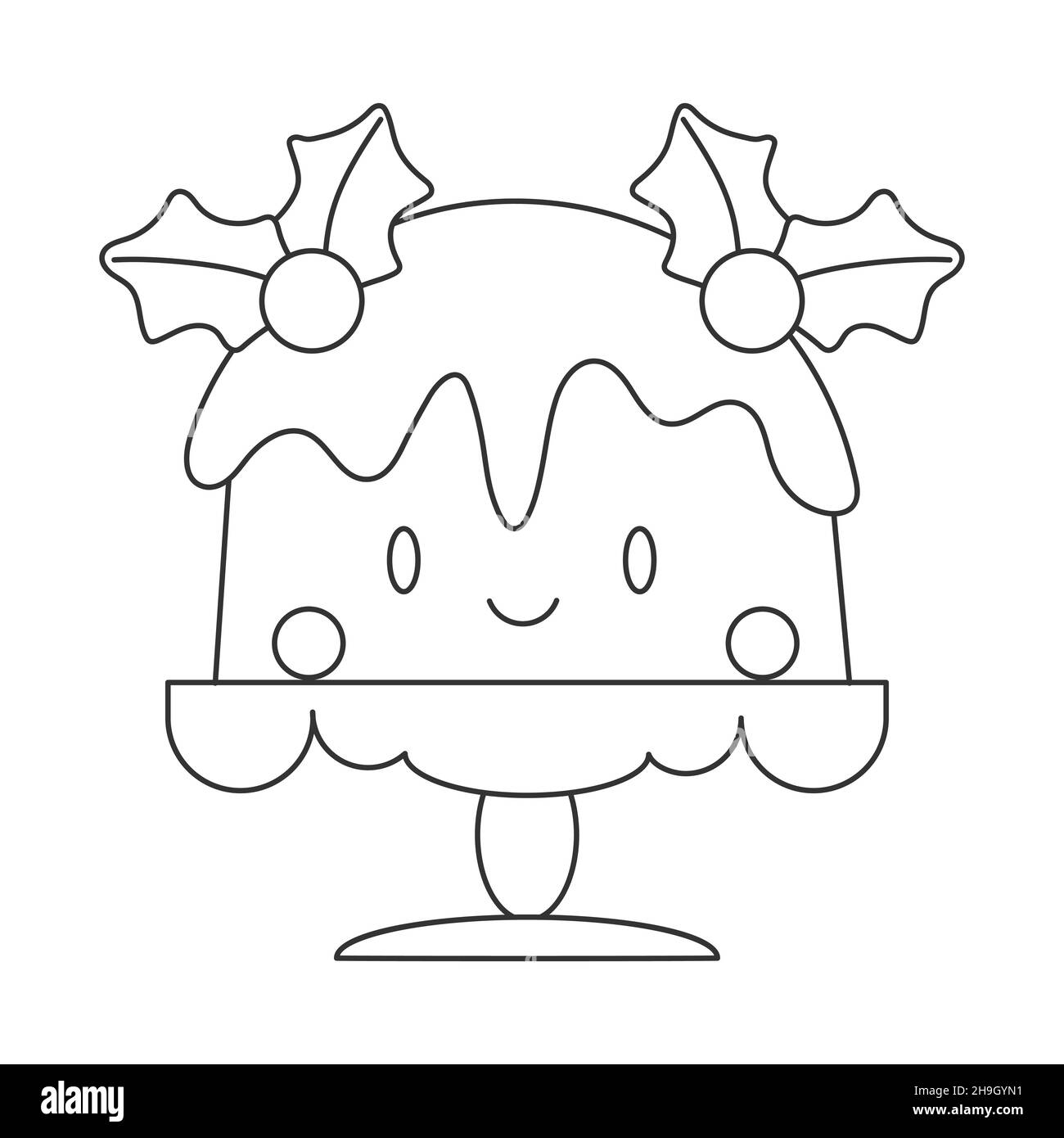 icône du gâteau d'anniversaire.Un contour vide.Vecteur évolutif pour la créativité et la décoration.Style plat. Illustration de Vecteur