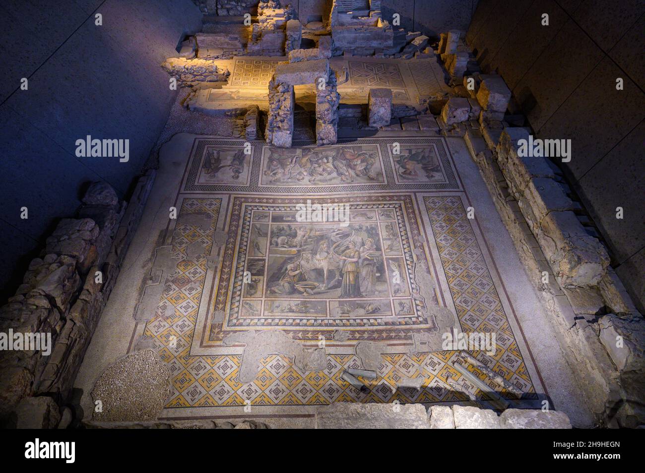 Antakya, région de Hatay, Turquie.Le Musée d'archéologie d'Antakya, connu pour sa vaste collection de mosaïques de l'époque romaine et byzantine. Banque D'Images