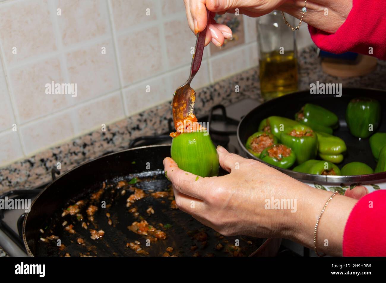 Poivrons farcis de style turc et plats turcs Banque D'Images