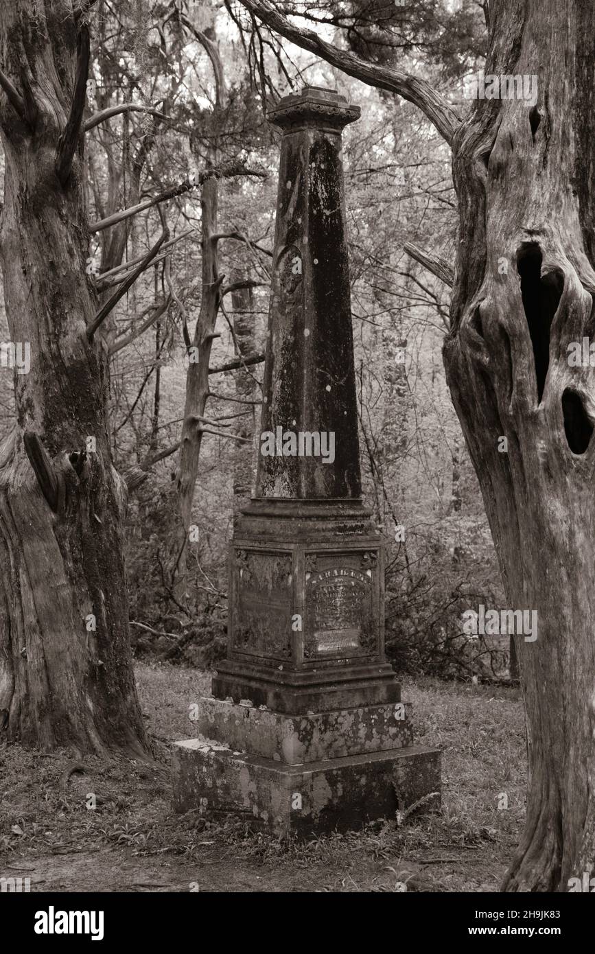 Cimetière de l'église méthodiste de Rocky Springs, une ancienne église de campagne.Rocky Springs, un site de ville abandonné, le long de la Natchez Trace Parkway, Mississippi Banque D'Images