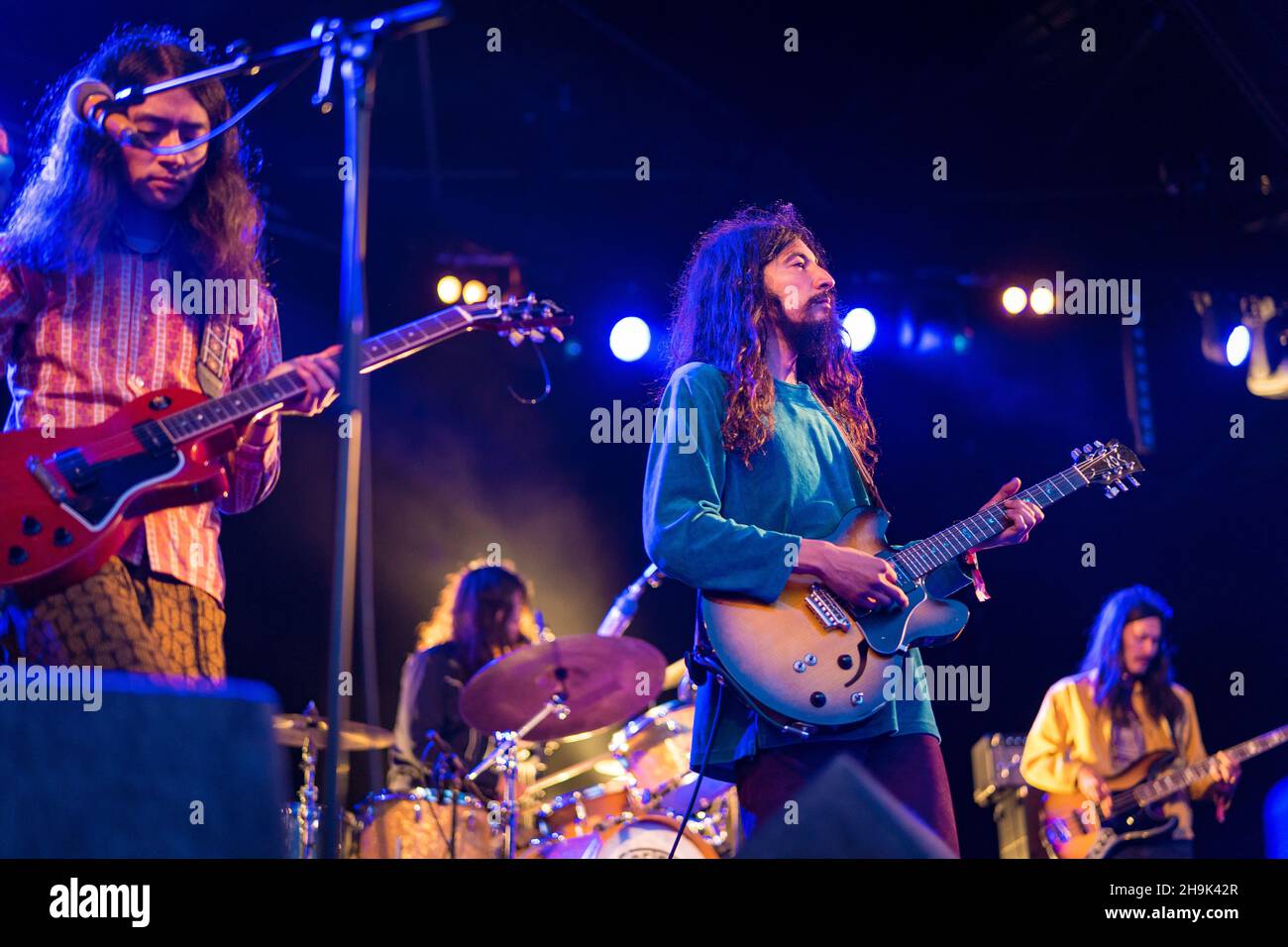 Kikagaku Moyo se présentant à l'extrémité 2019 du Road Festival dans les jardins de Larmer Tree à Dorset.Date de la photo : samedi 31 août 2019.Le crédit photo devrait se lire: Richard Gray/EMPICS Banque D'Images