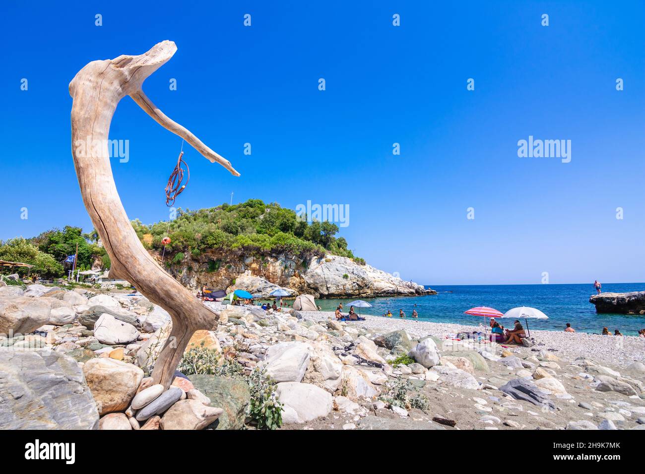 Célèbre plage de Damouchari, Pélion, Grèce. Banque D'Images