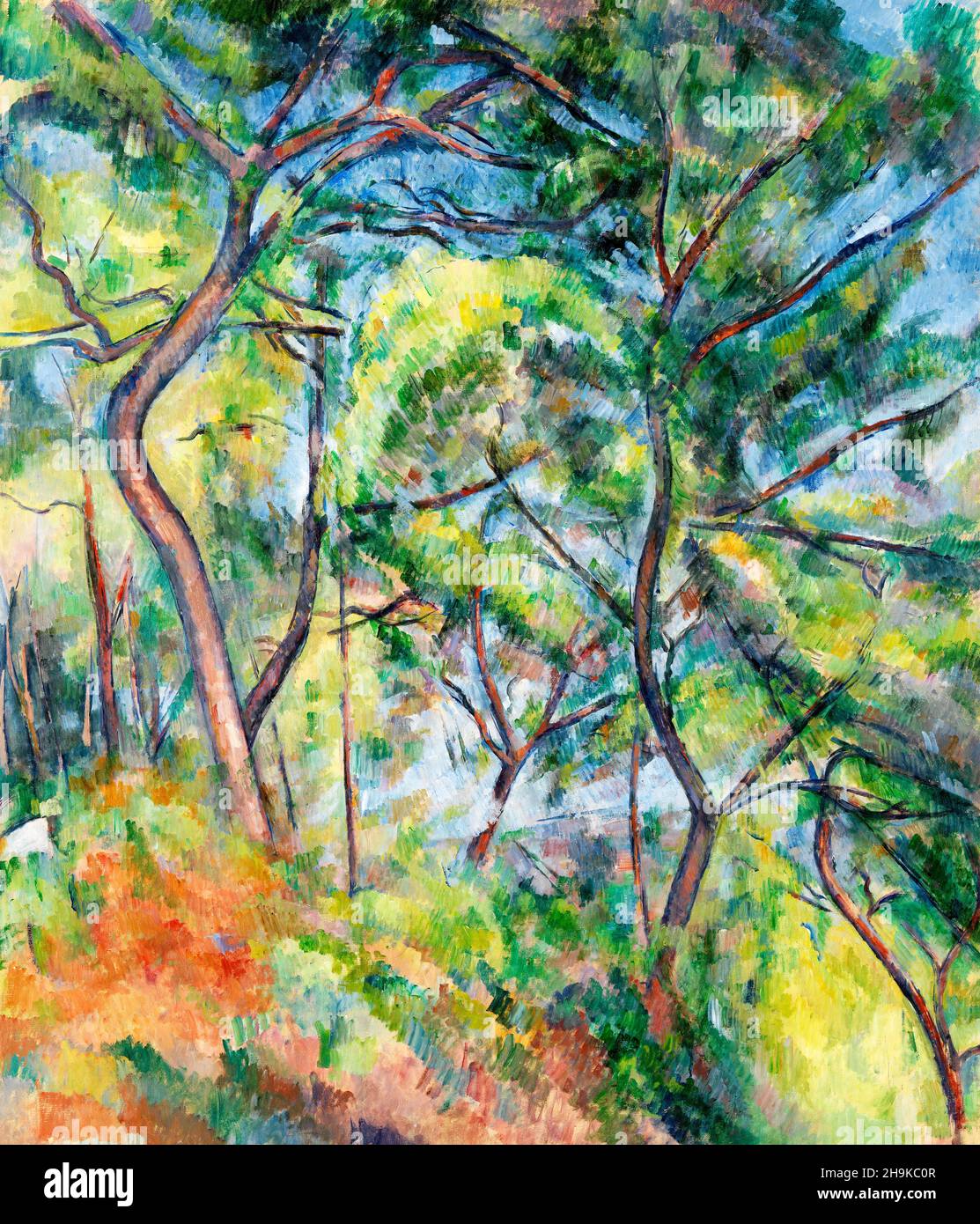 Sous-Bois par Paul Cezanne (1839-1906), huile sur toile, c.1894 Banque D'Images