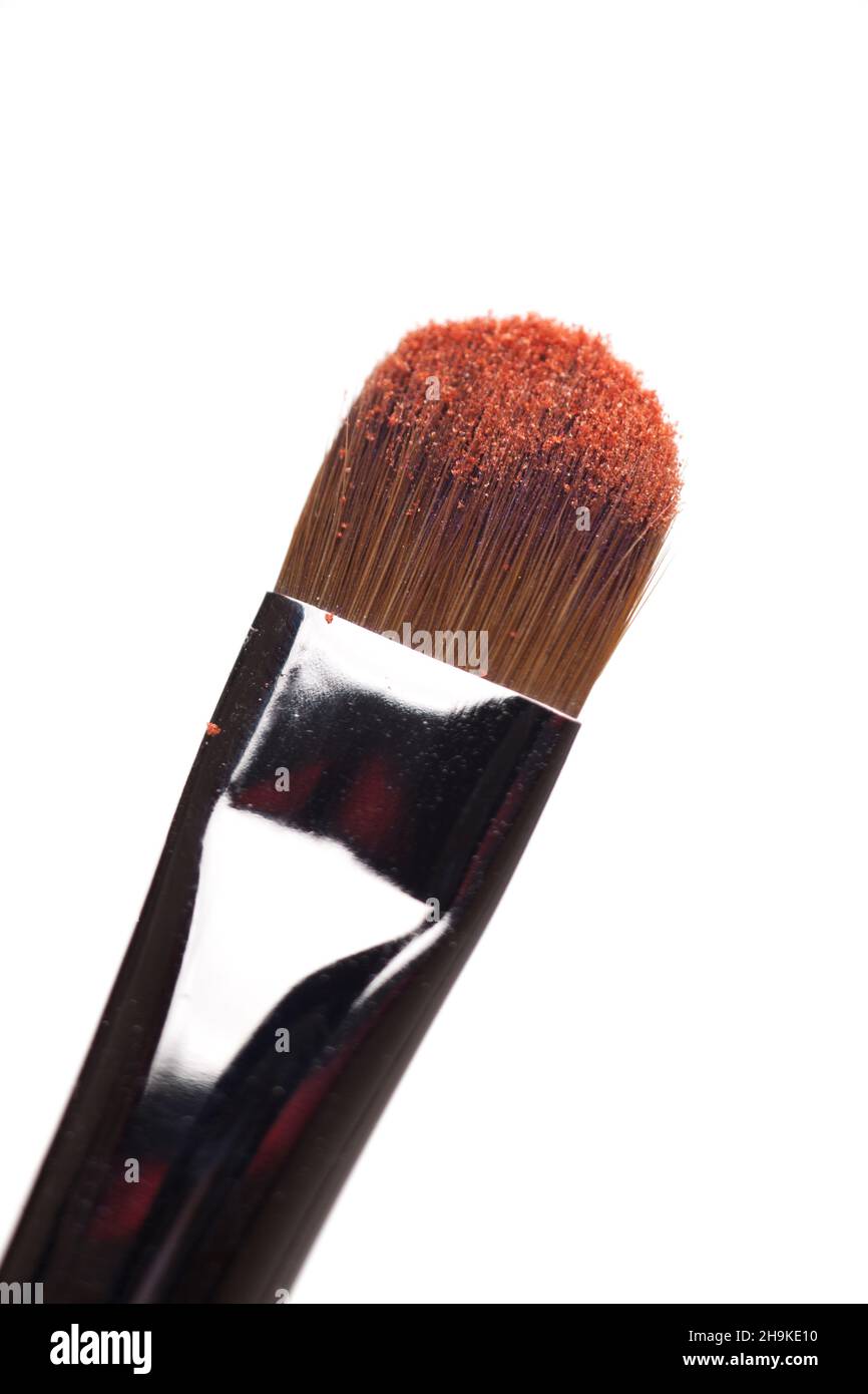 Pinceaux, pigments, peinture, poudre, détail,prise de vue macro, cheveux, dentelle, maquillage, maquillage,ombre à paupières, blanc, objet, poussière, fine,grains minuscules de poussière, un, mak Banque D'Images