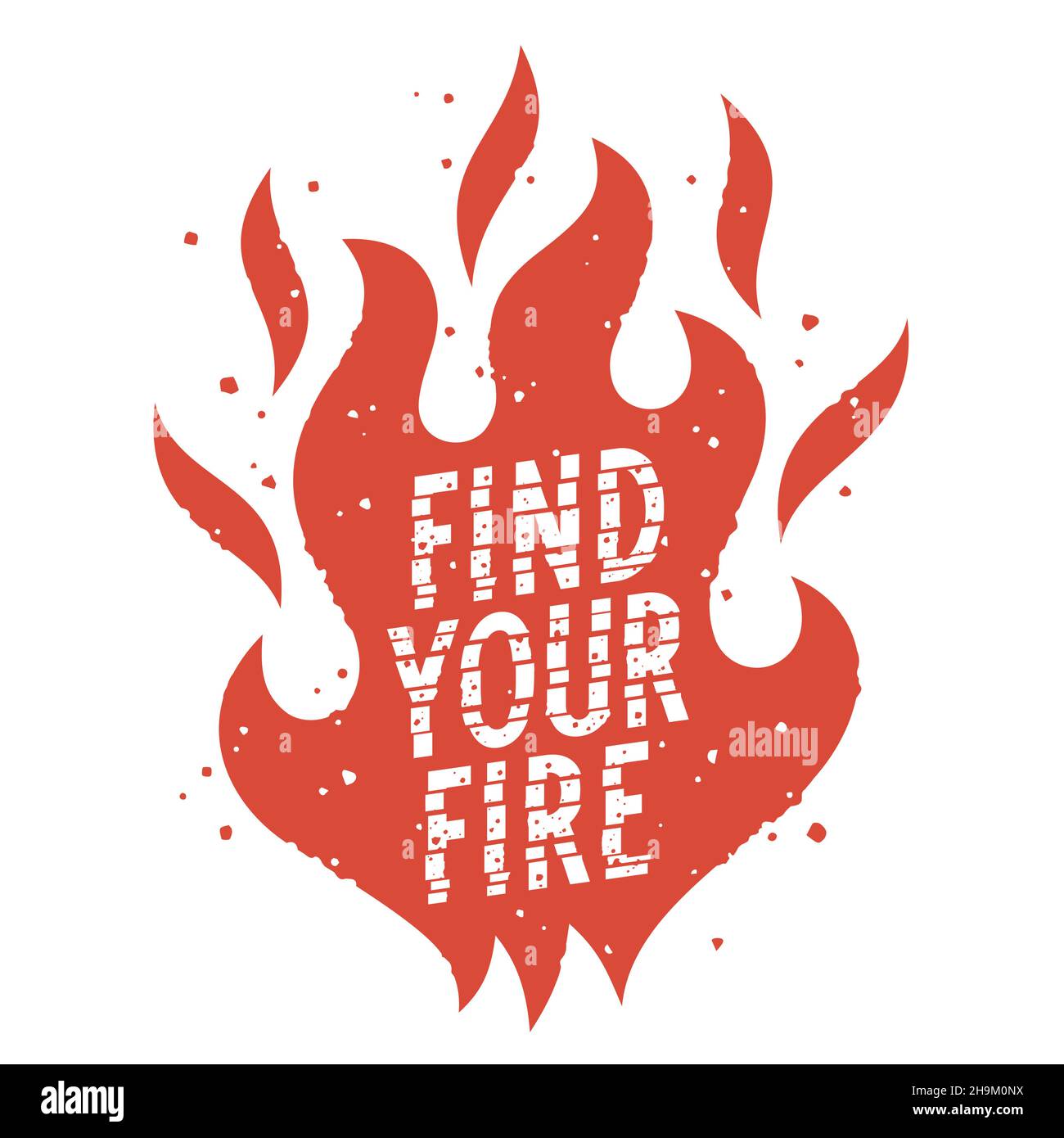 Texte Fire Flame et tendance pour un motif t-shirt Illustration de Vecteur