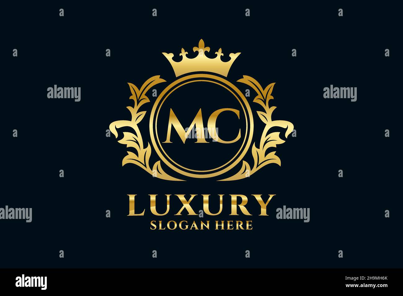 Modèle de logo MC Letter Royal Luxury en illustration vectorielle pour les projets de marque de luxe et autres illustrations vectorielles. Illustration de Vecteur