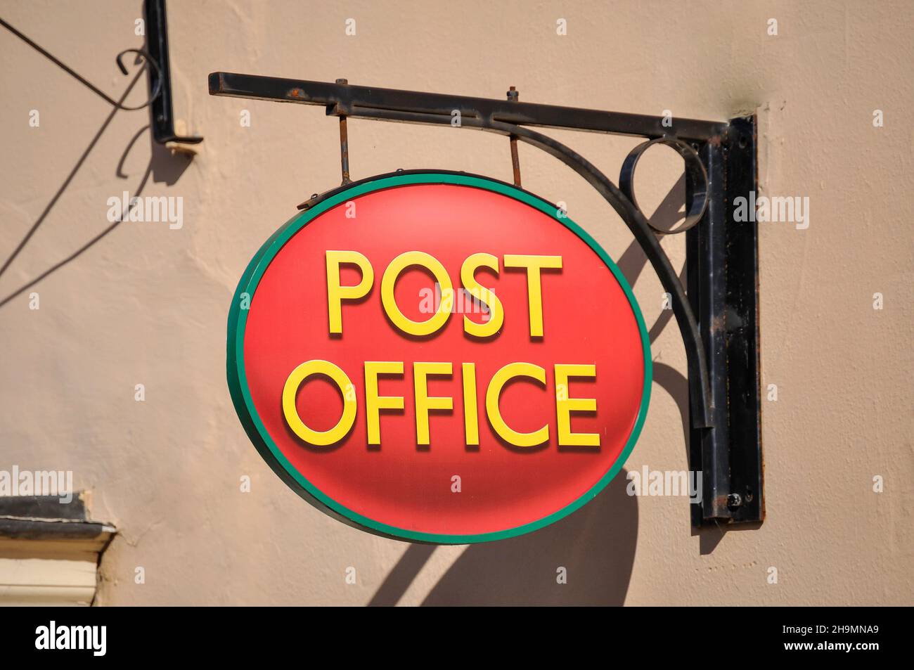 Panneau Clare Post Office, Well Lane, Clare, Suffolk, Angleterre,Royaume-Uni Banque D'Images