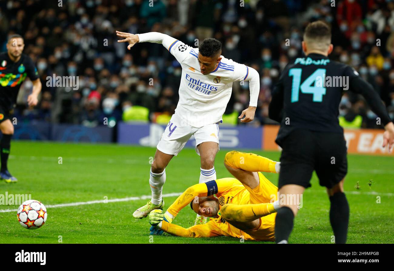 Mariano Diaz du Real Madrid lors du match de la Ligue des champions de l'UEFA entre le Real Madrid et l'Inter FC à l'Estadio Santiago Bernabeu à Madrid, Espagne. Banque D'Images