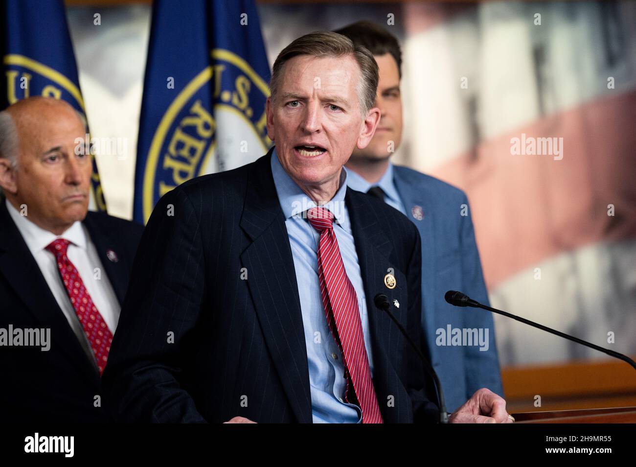 Washington, États-Unis, le 07 décembre 2021.7 décembre 2021 - Washington, DC, Etats-Unis: Le représentant américain Paul Gosar (R-AZ) s'est exprimé lors d'une conférence de presse sur le traitement des accusés du 6 janvier à la prison du District de Columbia (DC).(Photo de Michael Brochstein/Sipa USA) crédit: SIPA USA/Alay Live News Banque D'Images