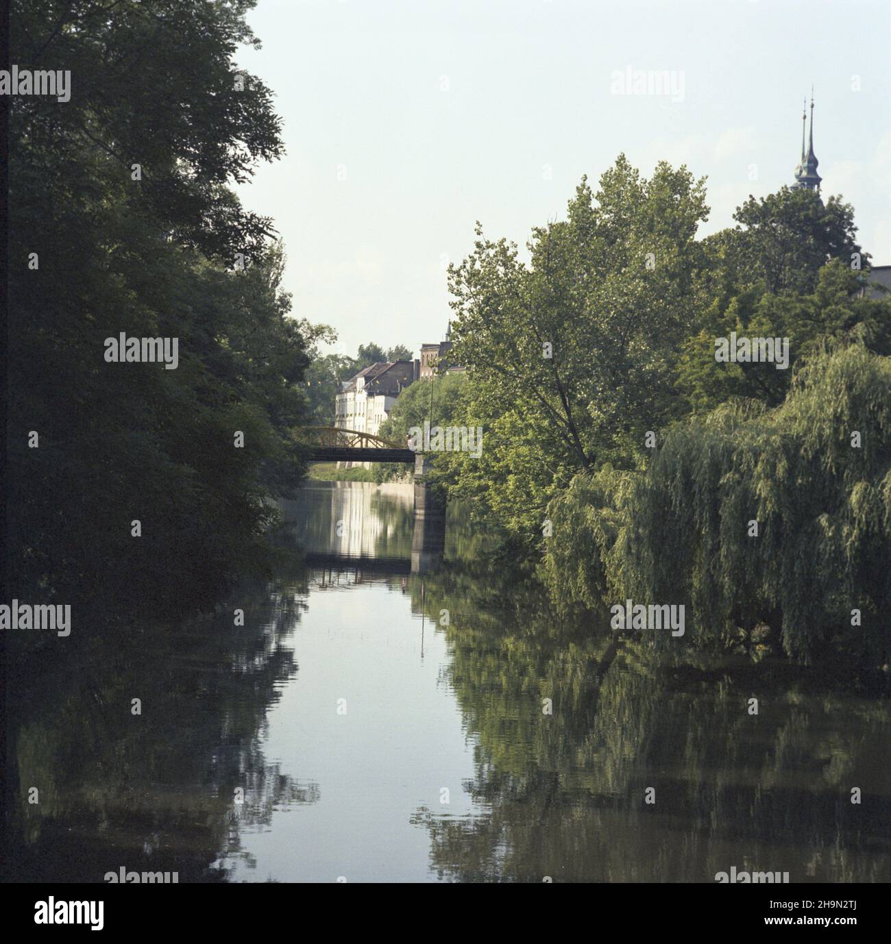Opole 06.1984.M³ynówka - stare koryto Odry, widok od po³udnia. Js PAP/Wojciech Kryñski Dok³adny dzieñ wydarzenia nieustalony.Opole, juin 1984.Mlynowka, le vieux lit de la rivière Odra, vue du sud. Js PAP/Wojciech Krynski jour de l'événement inconnu Banque D'Images