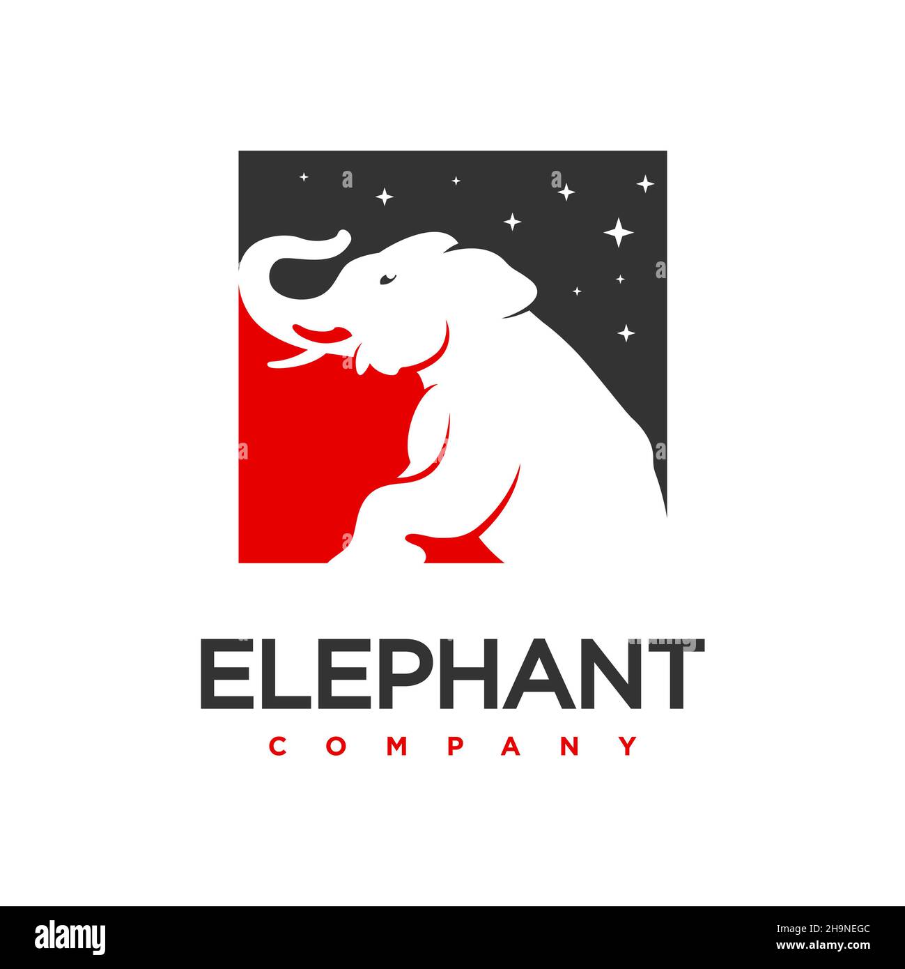 modèle de conception du logo elephant Banque D'Images