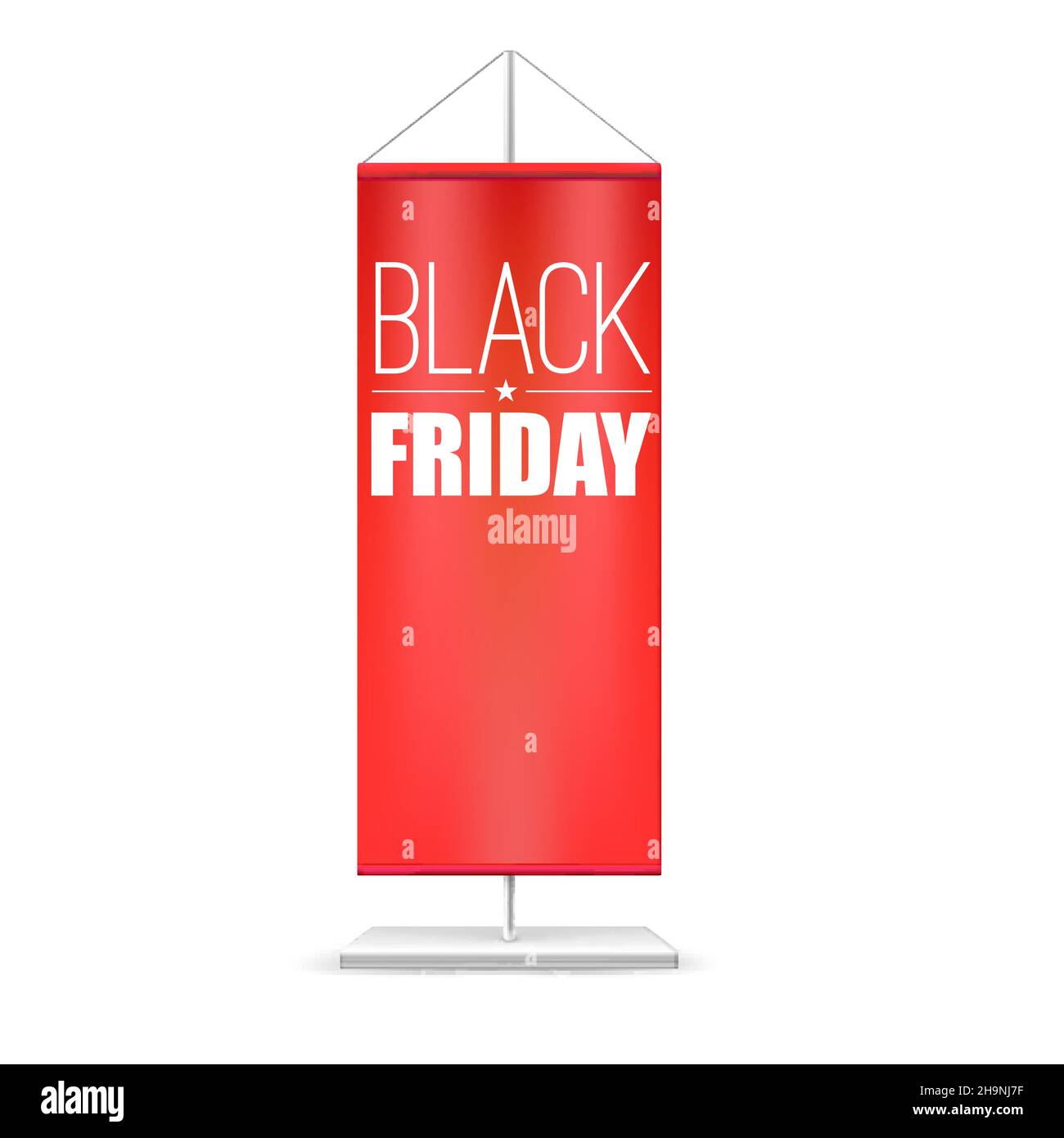 Pennant rouge vertical pour les actions du Vendredi fou. Illustration de Vecteur