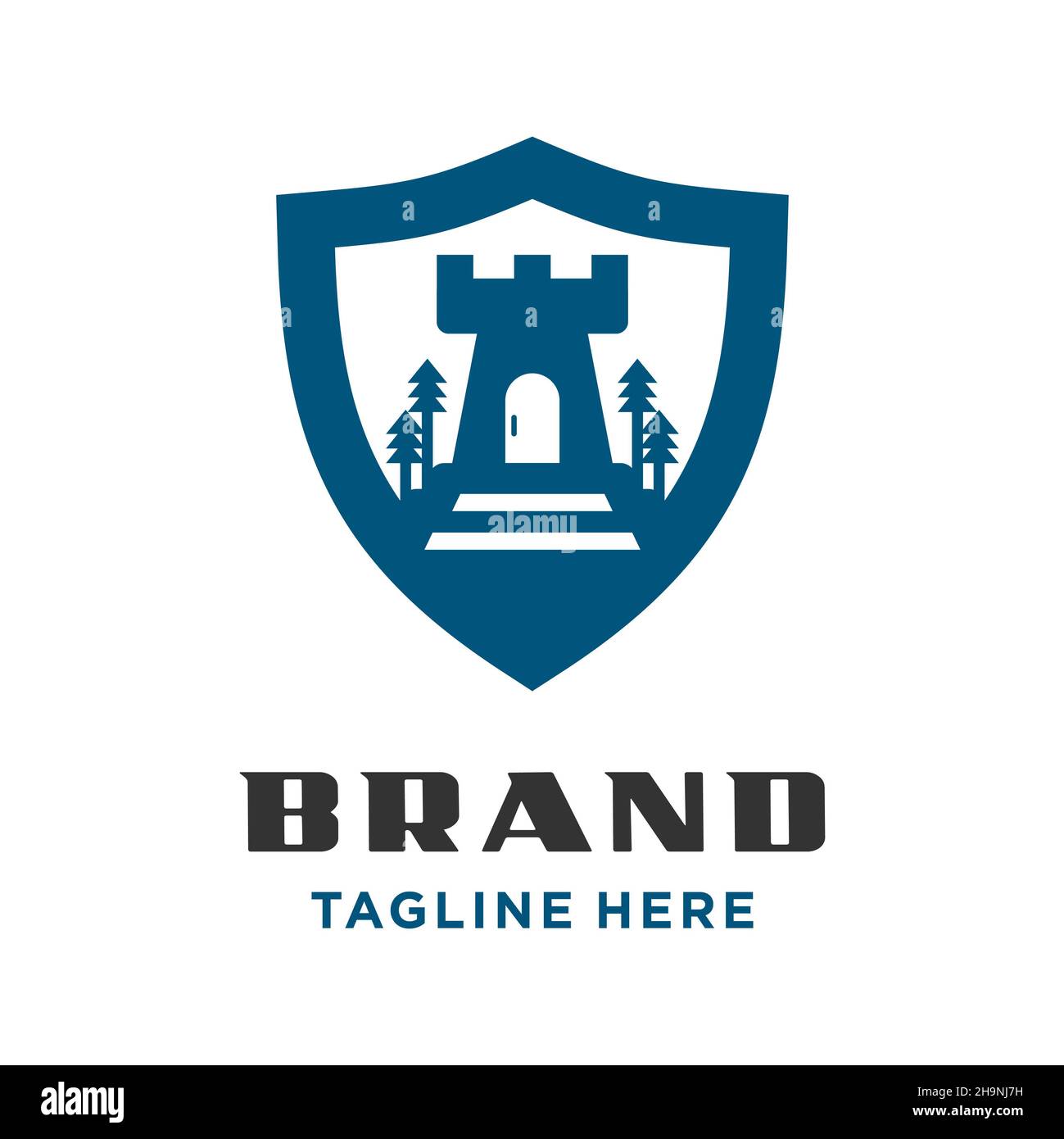 logo lighthouse shield votre entreprise Banque D'Images