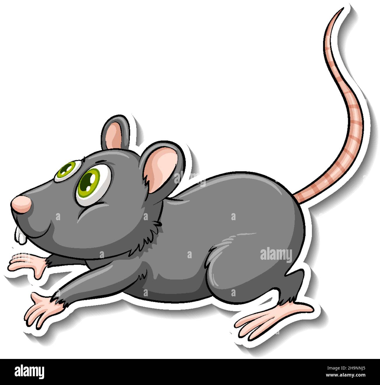 Illustration d'un autocollant gris représentant un animal de rat Illustration de Vecteur