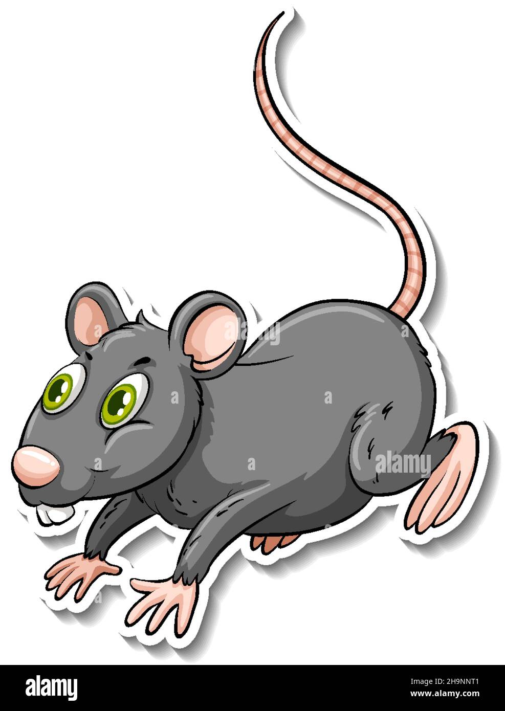 Illustration d'un autocollant gris représentant un animal de rat Illustration de Vecteur