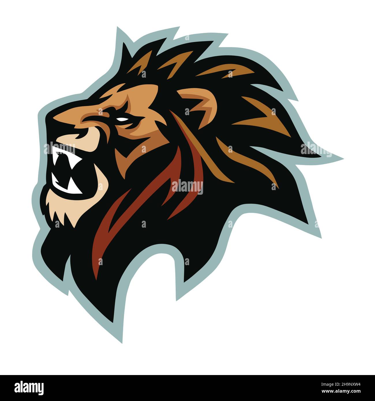 Logo De Jeu De Sport Tigre Blanc, Vecteur Premium