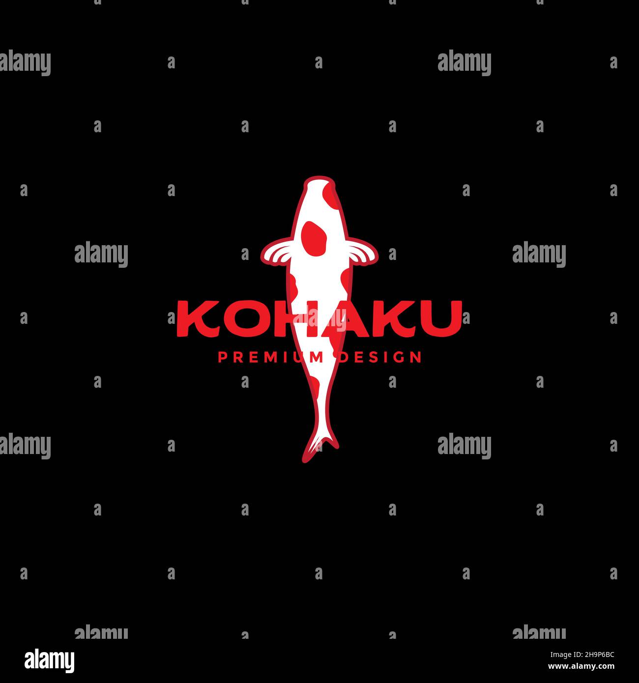 abstrait poisson koi rouge koku logo symbole icône vecteur graphique design illustration idée créative Illustration de Vecteur