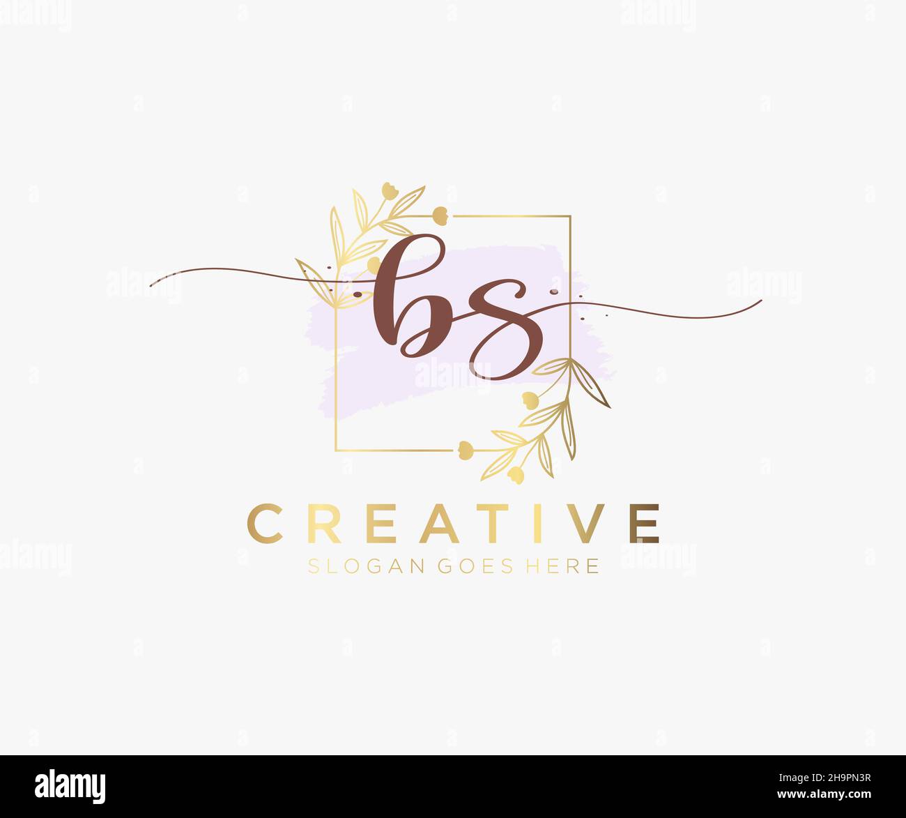 Logo féminin BS.Utilisable pour les logos nature, salon, Spa, cosmétique et Beauté.Elément de modèle de logo Flat Vector. Illustration de Vecteur