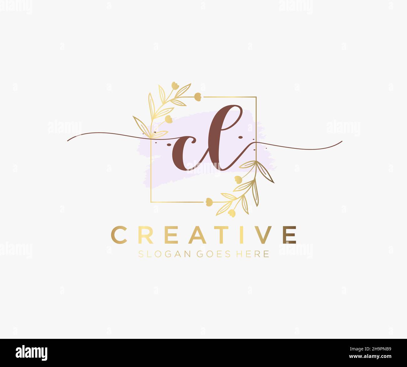 Logo féminin CL.Utilisable pour les logos nature, salon, Spa, cosmétique et Beauté.Elément de modèle de logo Flat Vector. Illustration de Vecteur