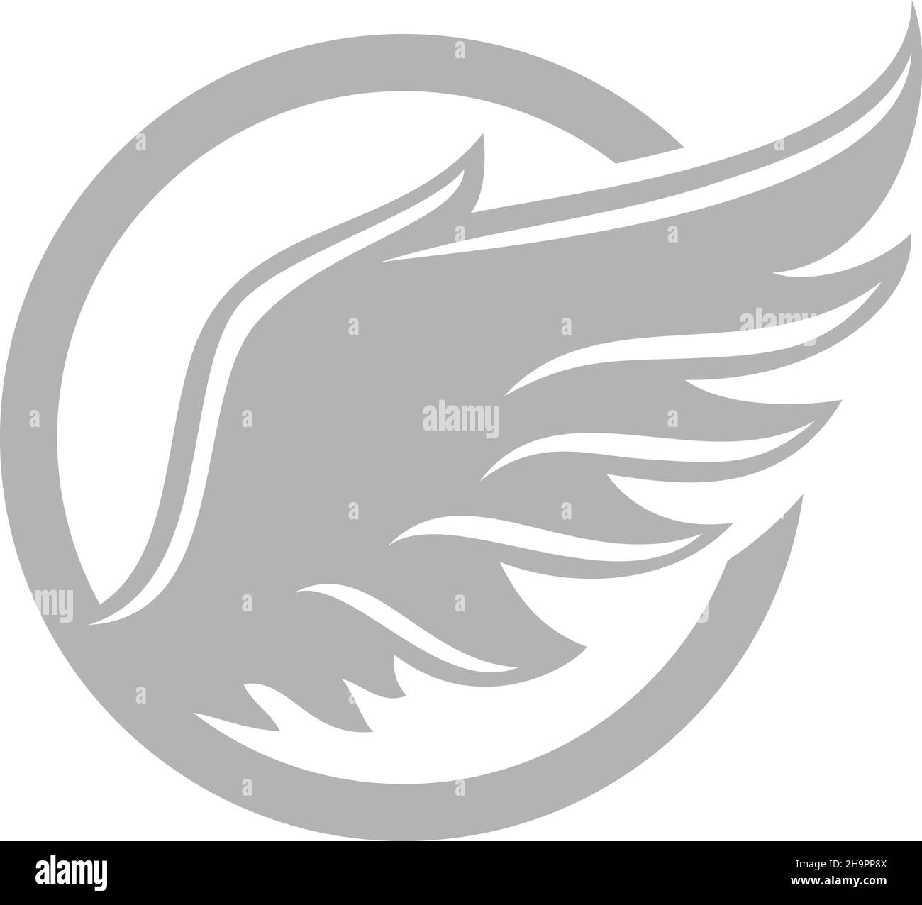 Silhouette d'aile d'oiseau dans l'anneau.Logo vintage.Symbole de vol Illustration de Vecteur