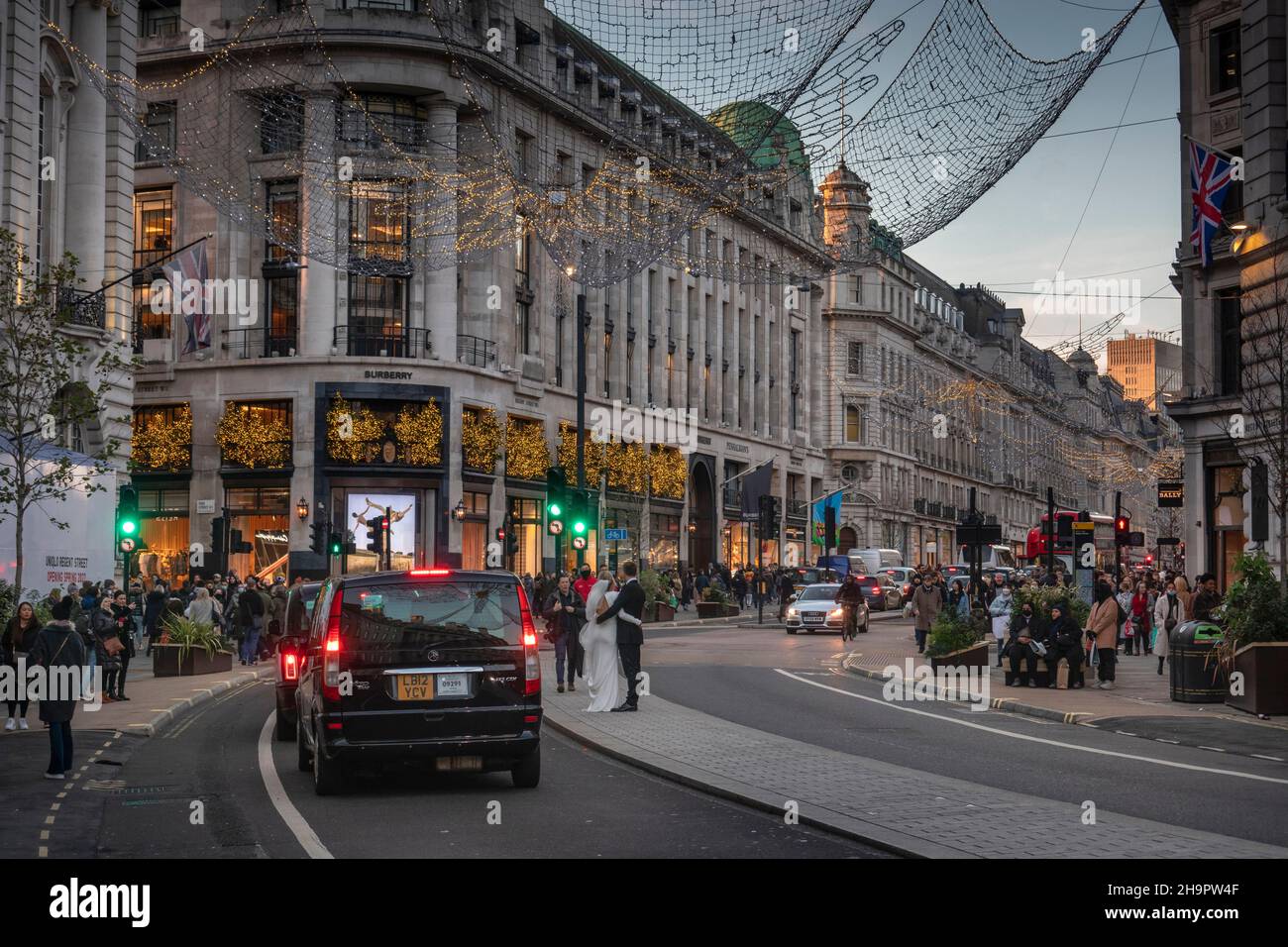 Royaume-Uni, Angleterre, Londres, Regent Street, illuminations de Noël Banque D'Images